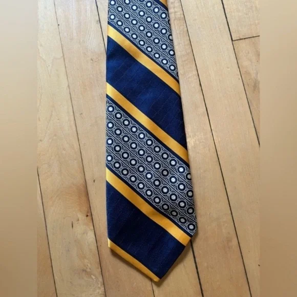 Givenchy Blue and Gold Striped Tie - Picture 5 of 7